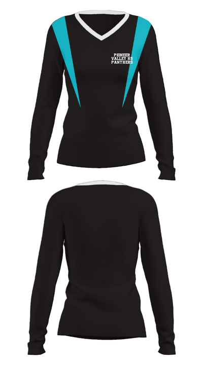 Pioneer Valley HS Panthers 49239487 Women's Long Sleeve V-neck Shirt - 29