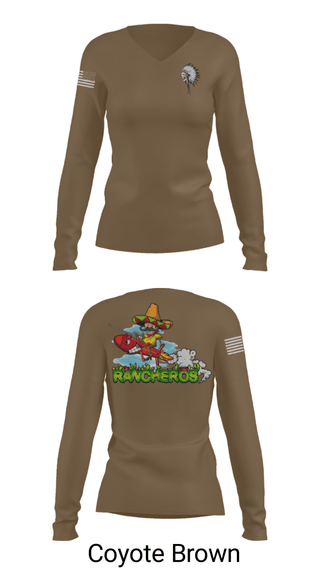 Women's Long Sleeve Vneck Shirt, , Army, Teamtime, Team time, sublimation, custom sports apparel, team uniforms, spirit wear, spiritwear, sports uniforms, custom shirts, team store, custom team store, fundraiser sports, apparel fundraiser