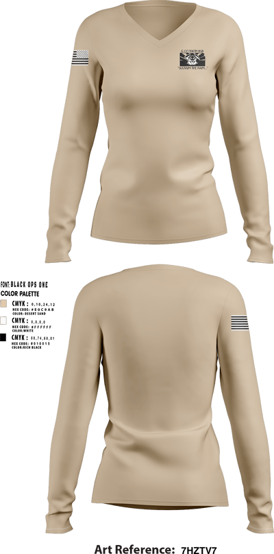 G Co 106th BSB 87834458 Women's Long Sleeve V-neck Shirt - 2
