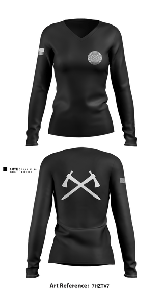 Women's Long Sleeve Vneck Shirt, A/92 ÇA, Army, Teamtime, Team time, sublimation, custom sports apparel, team uniforms, spirit wear, spiritwear, sports uniforms, custom shirts, team store, custom team store, fundraiser sports, apparel fundraiser