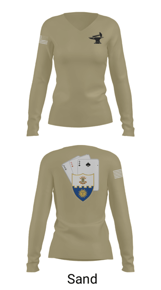Women's Long Sleeve Vneck Shirt, , Army, Teamtime, Team time, sublimation, custom sports apparel, team uniforms, spirit wear, spiritwear, sports uniforms, custom shirts, team store, custom team store, fundraiser sports, apparel fundraiser