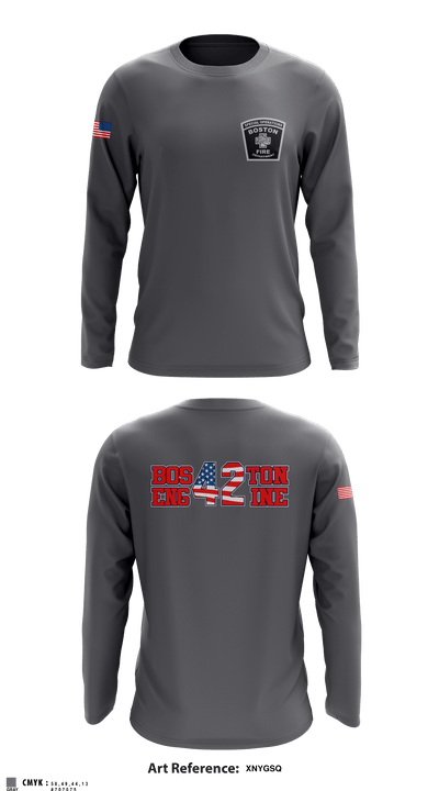 Boston Fire Department Engine-42 59280094 Long Sleeve Performance Shirt - 5