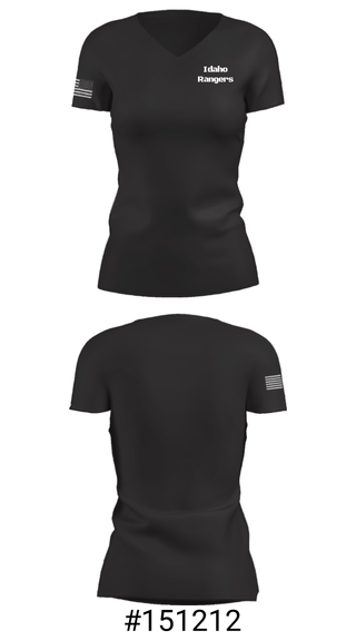 Women's Short Sleeve Vneck Shirt, Idaho Rangers, , Teamtime, Team time, sublimation, custom sports apparel, team uniforms, spirit wear, spiritwear, sports uniforms, custom shirts, team store, custom team store, fundraiser sports, apparel fundraiser