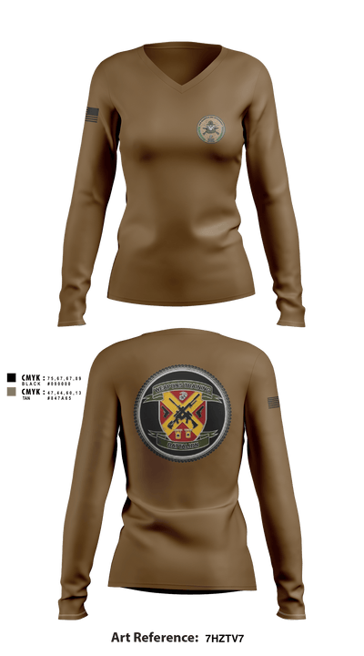 Weapons Training Battalion 3430348 Women's Long Sleeve V-neck Shirt - 2