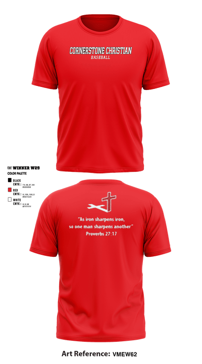 Cornerstone Christian School 7784848 Short Sleeve Performance Shirt - 3