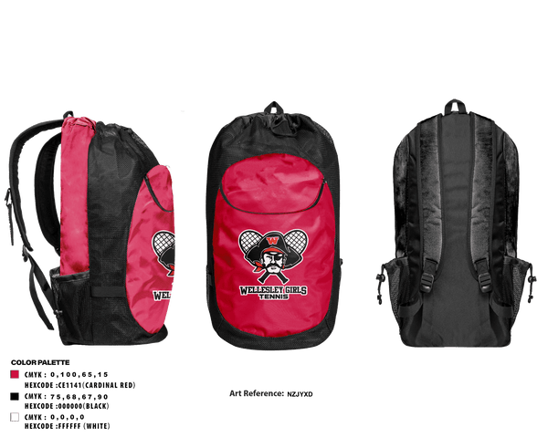 Gear Bag, wellesley girls tennis, Tennis, Teamtime, Team time, sublimation, custom sports apparel, team uniforms, spirit wear, spiritwear, sports uniforms, custom shirts, team store, custom team store, fundraiser sports, apparel fundraiser