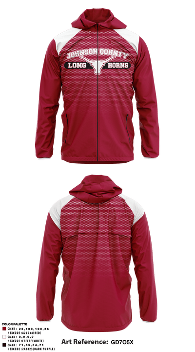 JOHNSON COUNTY LONGHORNS 83204786398 Windbreaker - 1