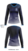 Union Pines High School Swimming 75924085 Women's Long Sleeve V-neck Shirt - 1