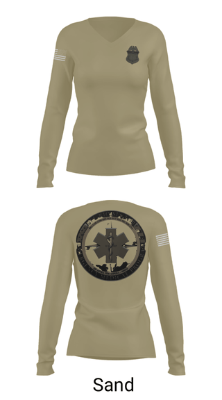 Women's Long Sleeve Vneck Shirt, , Police, Teamtime, Team time, sublimation, custom sports apparel, team uniforms, spirit wear, spiritwear, sports uniforms, custom shirts, team store, custom team store, fundraiser sports, apparel fundraiser