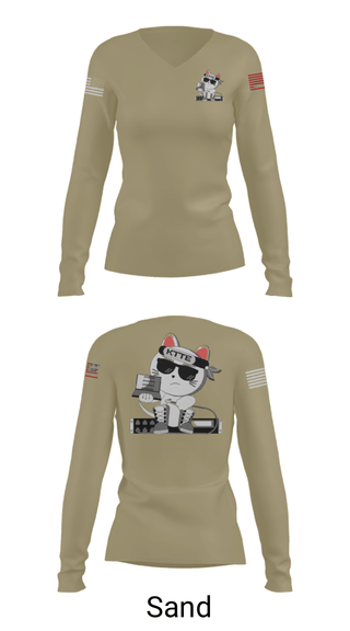 Women's Long Sleeve Vneck Shirt, , Air Force, Teamtime, Team time, sublimation, custom sports apparel, team uniforms, spirit wear, spiritwear, sports uniforms, custom shirts, team store, custom team store, fundraiser sports, apparel fundraiser