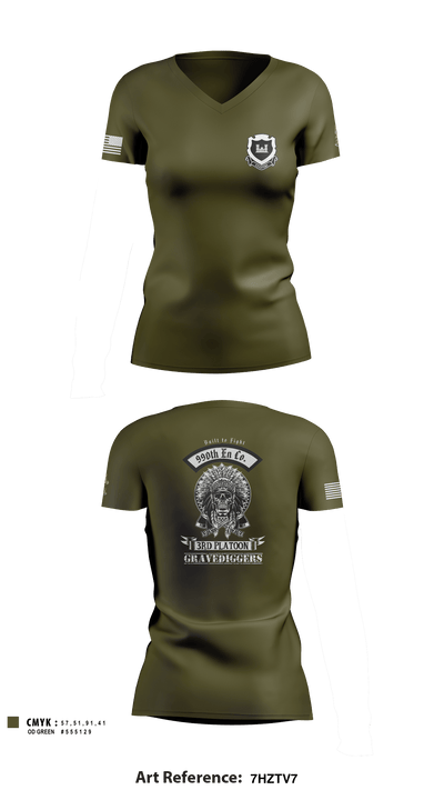 990th EVCC 27065192 Women's Short Sleeve V-neck Shirt - 1