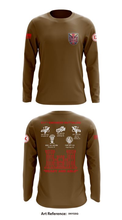 411th Engineer Battalion 54213256 Long Sleeve Performance Shirt - 18