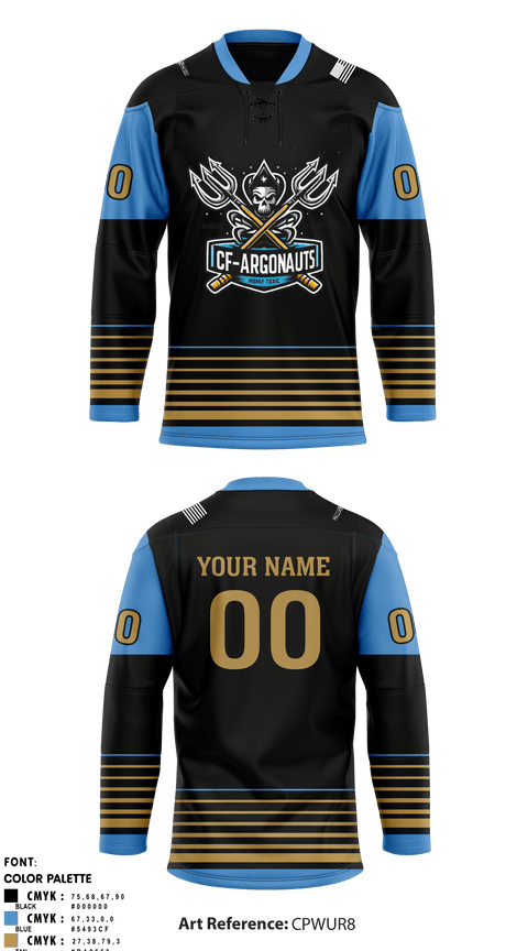 Hockey Jersey, CF-ARGONAUTS, Ice Hockey, Teamtime, Team time, sublimation, custom sports apparel, team uniforms, spirit wear, spiritwear, sports uniforms, custom shirts, team store, custom team store, fundraiser sports, apparel fundraiser