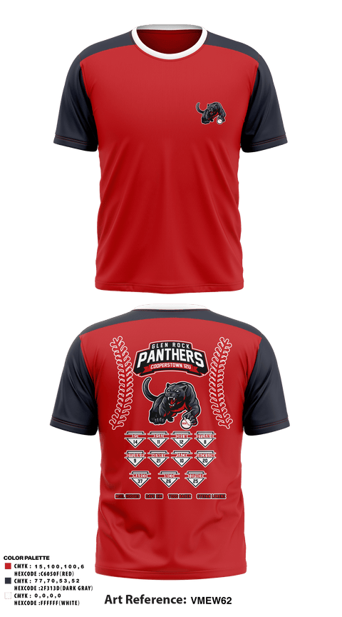 Short Sleeve Performance Shirt, Glen Rock Panthers 12U, Baseball, Teamtime, Team time, sublimation, custom sports apparel, team uniforms, spirit wear, spiritwear, sports uniforms, custom shirts, team store, custom team store, fundraiser sports, apparel fundraiser
