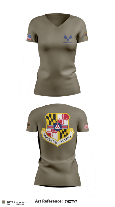 Towson Composite Squadron 17976164 Women's Short Sleeve V-neck Shirt - 2