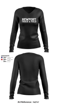 Newport High School Track & Field 49757231 Women's Long Sleeve V-neck Shirt - 4