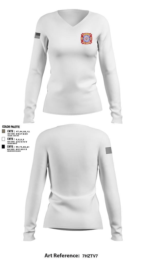 Women's Long Sleeve Vneck Shirt, , Fire Department, Teamtime, Team time, sublimation, custom sports apparel, team uniforms, spirit wear, spiritwear, sports uniforms, custom shirts, team store, custom team store, fundraiser sports, apparel fundraiser