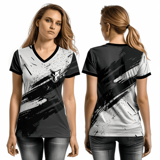 Women's Short Sleeve Vneck Shirt, Waverly-South Shore Coyotes, Football, Teamtime, Team time, sublimation, custom sports apparel, team uniforms, spirit wear, spiritwear, sports uniforms, custom shirts, team store, custom team store, fundraiser sports, apparel fundraiser