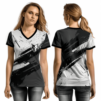 Waverly-South Shore Coyotes 23769513 Women's Short Sleeve V-neck Shirt - 3