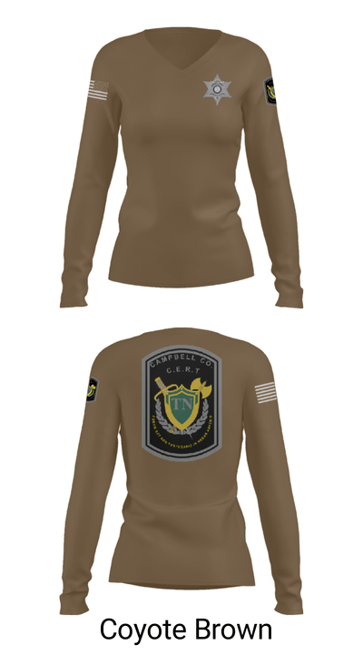 C.E.R.T. 35193736 Women's Long Sleeve V-neck Shirt - 38