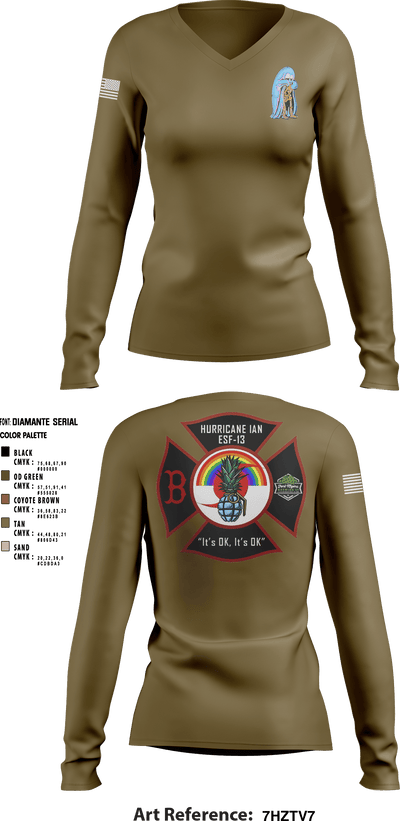 DDT 20743334 Women's Long Sleeve V-neck Shirt - 4