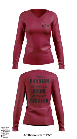 Women's Long Sleeve Vneck Shirt, Take Action, Spirit Store, Teamtime, Team time, sublimation, custom sports apparel, team uniforms, spirit wear, spiritwear, sports uniforms, custom shirts, team store, custom team store, fundraiser sports, apparel fundraiser
