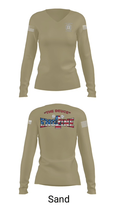 Fayetteville Fire Department Station 2 7594023 Women's Long Sleeve V-neck Shirt - 42