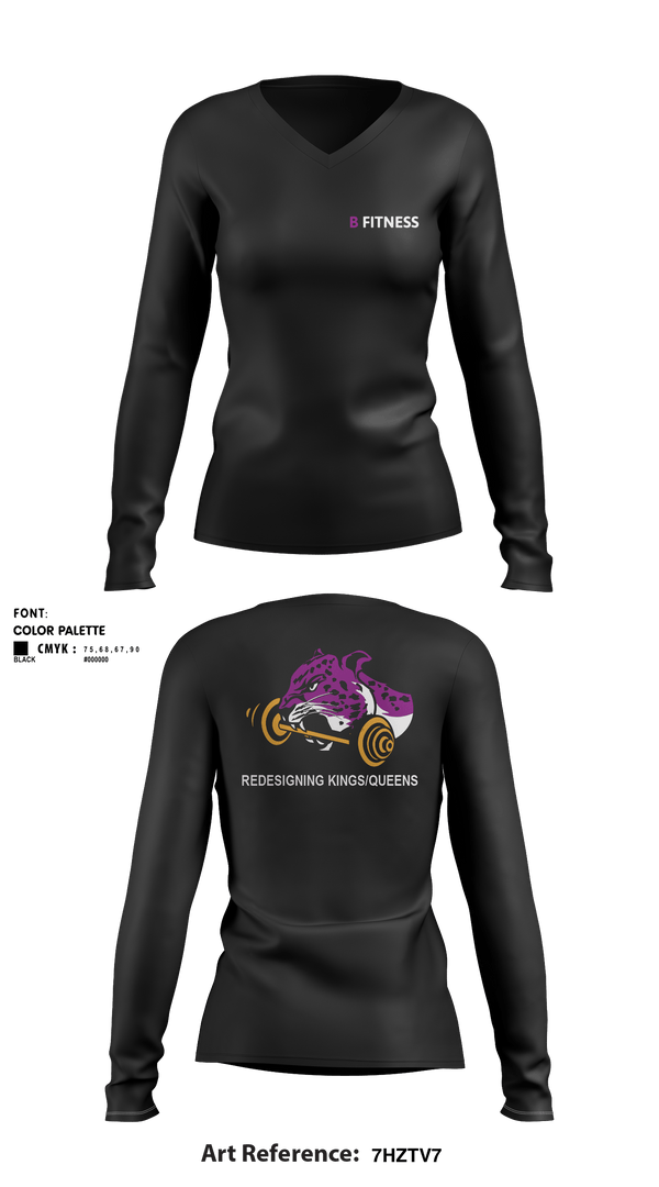 Women's Long Sleeve Vneck Shirt, BFitnessBFitness, , Teamtime, Team time, sublimation, custom sports apparel, team uniforms, spirit wear, spiritwear, sports uniforms, custom shirts, team store, custom team store, fundraiser sports, apparel fundraiser