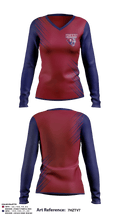 Perry High School Softball 24746280 Women's Long Sleeve V-neck Shirt - 1