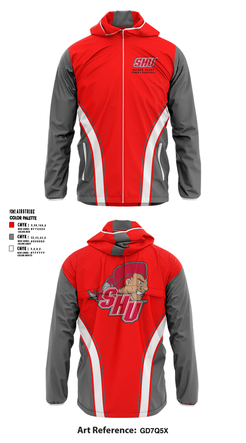 Windbreaker, Sacred Heart University Basketball, Women's Basketball, Teamtime, Team time, sublimation, custom sports apparel, team uniforms, spirit wear, spiritwear, sports uniforms, custom shirts, team store, custom team store, fundraiser sports, apparel fundraiser