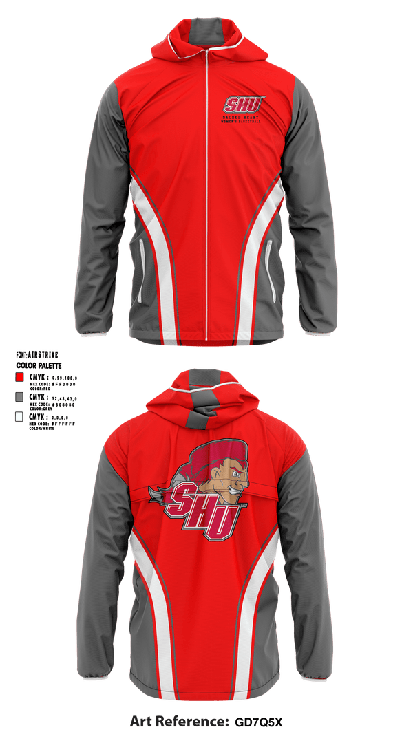 Windbreaker, Sacred Heart University Basketball, Women's Basketball, Teamtime, Team time, sublimation, custom sports apparel, team uniforms, spirit wear, spiritwear, sports uniforms, custom shirts, team store, custom team store, fundraiser sports, apparel fundraiser