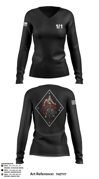 Women's Long Sleeve Vneck Shirt, V1/1, Marines, Teamtime, Team time, sublimation, custom sports apparel, team uniforms, spirit wear, spiritwear, sports uniforms, custom shirts, team store, custom team store, fundraiser sports, apparel fundraiser