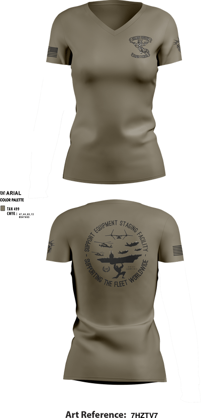 STAGING FACILITY 22010365 Women's Short Sleeve V-neck Shirt - 7
