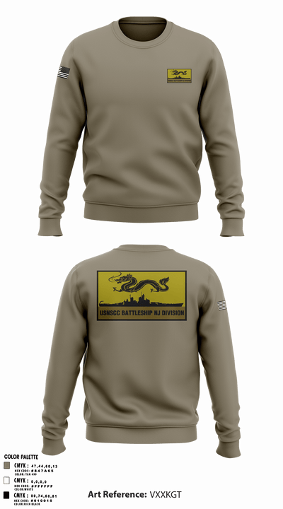 Battleship NJ Division 41582096 Crew Neck Sweatshirt - 1
