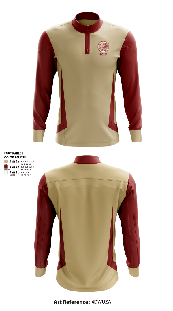 Quarter Zip Jacket, Carver Middle School Basketball, Men's Basketball, Teamtime, Team time, sublimation, custom sports apparel, team uniforms, spirit wear, spiritwear, sports uniforms, custom shirts, team store, custom team store, fundraiser sports, apparel fundraiser