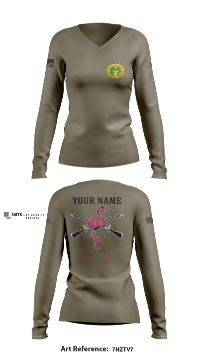 Flamingo Co F 3/485 IN 12682083 Women's Long Sleeve V-neck Shirt - 2
