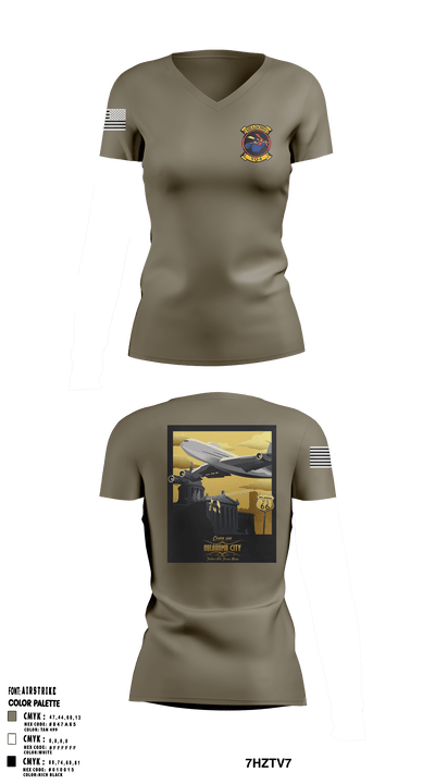 VQ4 Shadows 75642167 Women's Short Sleeve V-neck Shirt - 1
