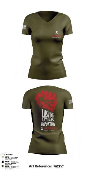 Women's Short Sleeve Vneck Shirt, Altitud Services, Army, Teamtime, Team time, sublimation, custom sports apparel, team uniforms, spirit wear, spiritwear, sports uniforms, custom shirts, team store, custom team store, fundraiser sports, apparel fundraiser