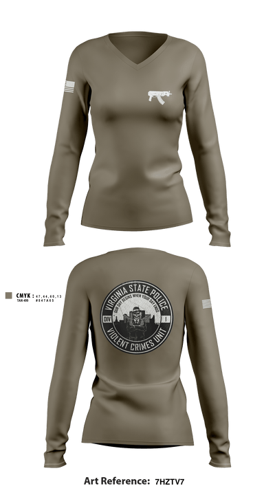 Violent Crimes Unit 81927816 Women's Long Sleeve V-neck Shirt - 2