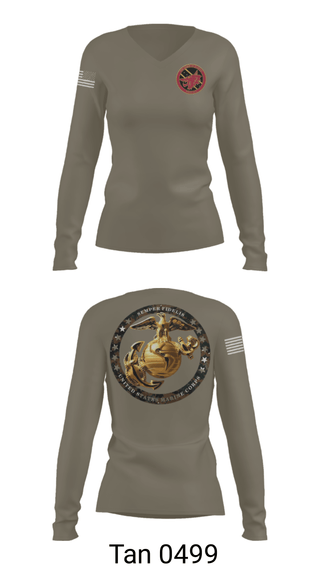 Women's Long Sleeve Vneck Shirt, , Marines, Teamtime, Team time, sublimation, custom sports apparel, team uniforms, spirit wear, spiritwear, sports uniforms, custom shirts, team store, custom team store, fundraiser sports, apparel fundraiser