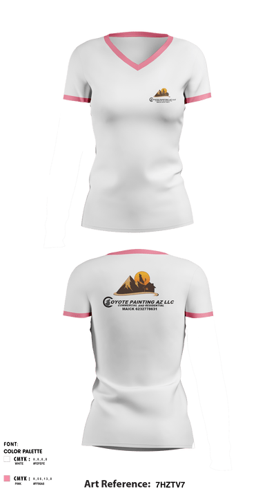 Coyote paintin az llc 51600611 Women's Short Sleeve V-neck Shirt - 1