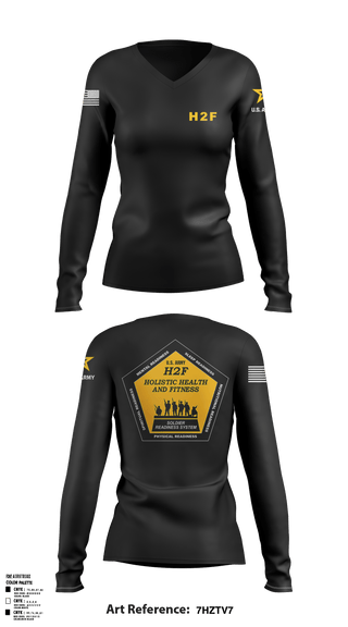 Women's Long Sleeve Vneck Shirt, Army H2F, Army, Teamtime, Team time, sublimation, custom sports apparel, team uniforms, spirit wear, spiritwear, sports uniforms, custom shirts, team store, custom team store, fundraiser sports, apparel fundraiser