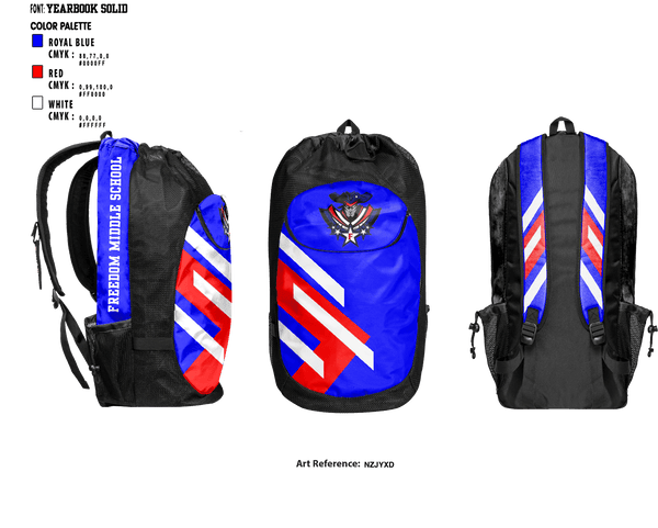 Gear Bag, Freedom Middle School Basketball, Men's Basketball, Teamtime, Team time, sublimation, custom sports apparel, team uniforms, spirit wear, spiritwear, sports uniforms, custom shirts, team store, custom team store, fundraiser sports, apparel fundraiser