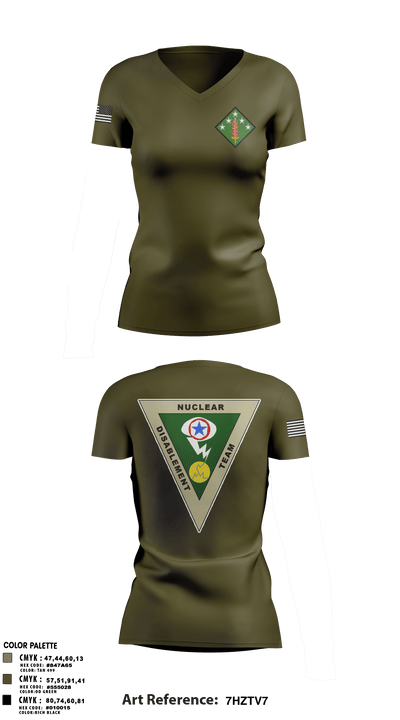 Nuclear Disablement Team 21416676 Women's Short Sleeve V-neck Shirt - 56