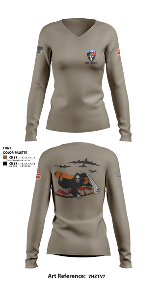 Women's Long Sleeve Vneck Shirt, , National Guard, Teamtime, Team time, sublimation, custom sports apparel, team uniforms, spirit wear, spiritwear, sports uniforms, custom shirts, team store, custom team store, fundraiser sports, apparel fundraiser