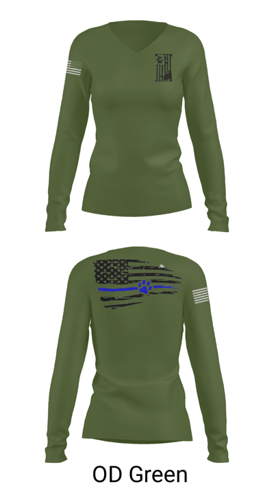 K-9 Crew 23249589 Women's Long Sleeve V-neck Shirt - 40
