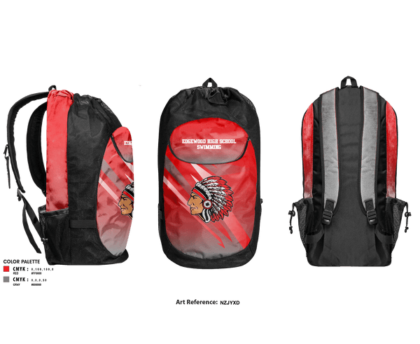Gear Bag, Edgewood High School Swimming, Swimming, Teamtime, Team time, sublimation, custom sports apparel, team uniforms, spirit wear, spiritwear, sports uniforms, custom shirts, team store, custom team store, fundraiser sports, apparel fundraiser