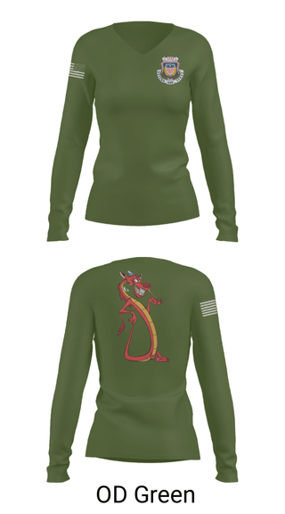 Women's Long Sleeve Vneck Shirt, , Army, Teamtime, Team time, sublimation, custom sports apparel, team uniforms, spirit wear, spiritwear, sports uniforms, custom shirts, team store, custom team store, fundraiser sports, apparel fundraiser