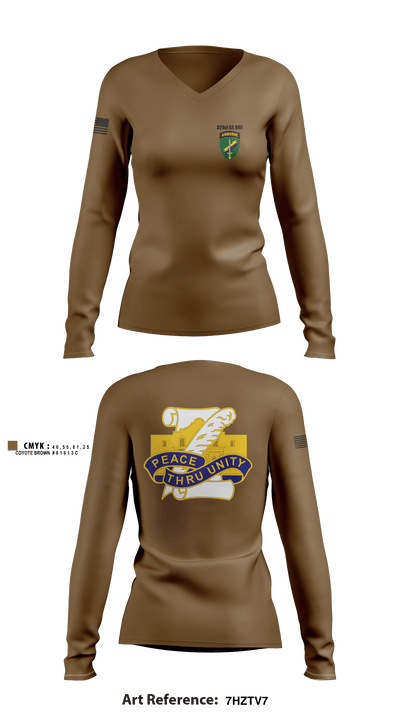321st Civil Affairs Brigade 17051245 Women's Long Sleeve V-neck Shirt - 2