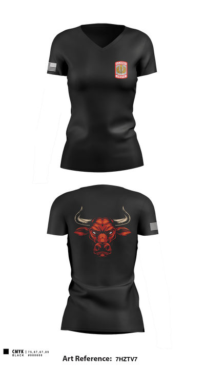 Bravo Bulls 3714911 Women's Short Sleeve V-neck Shirt - 1